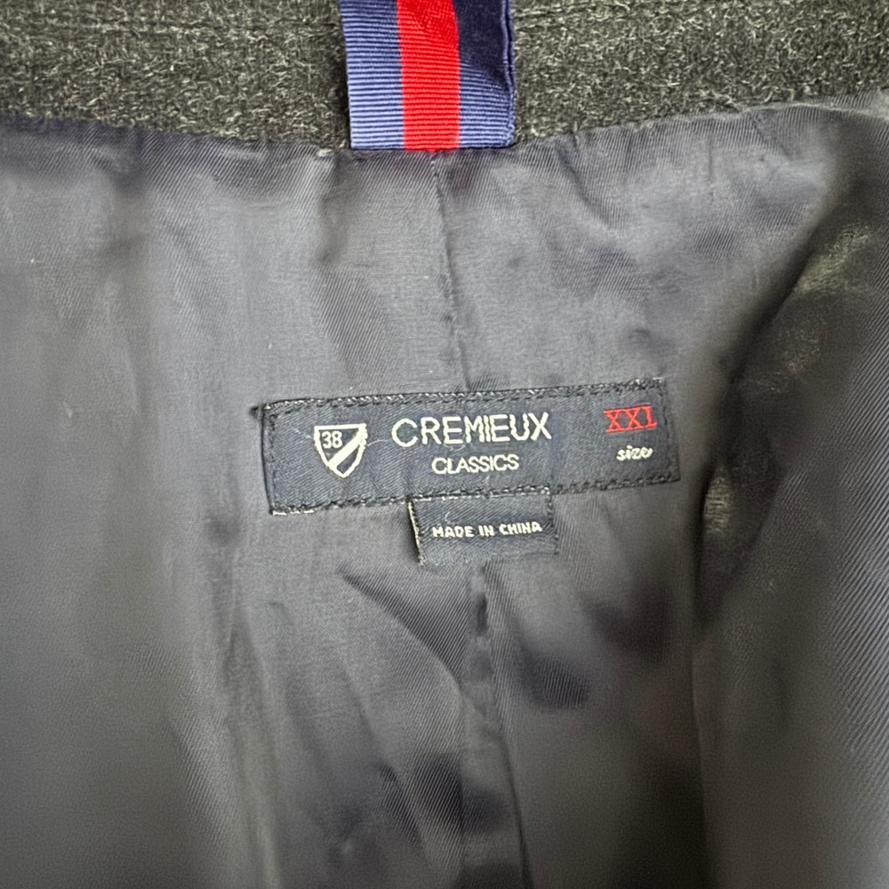 Cremieux Blazer Mens XXL Charcoal Gray‎ Solid Wool Elbow Patches Sport Coat - Picture 6 of 6